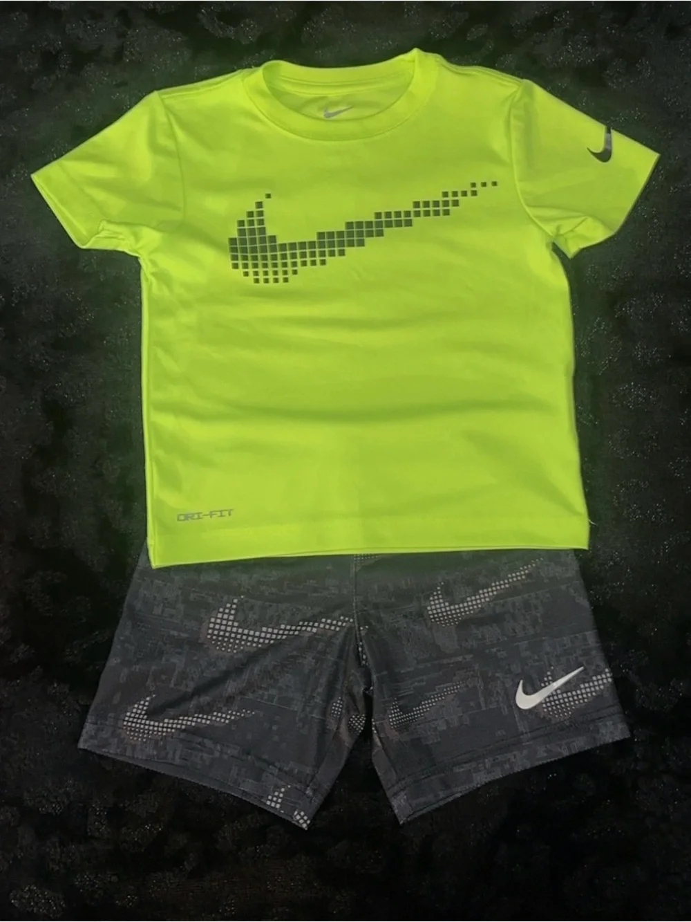 Nike Kids Short Sleeve Tee Trio - Red, Neon Yellow & Blue